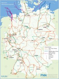 aktualisierte Karte des deutschen Höchstspannungsnetzes - elektro.net